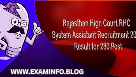 Rajasthan High Court RHC System Assistant Recruitment 2023